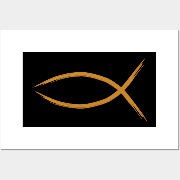 Ichthys Fish Christianity Wall Art by thefriendlyone